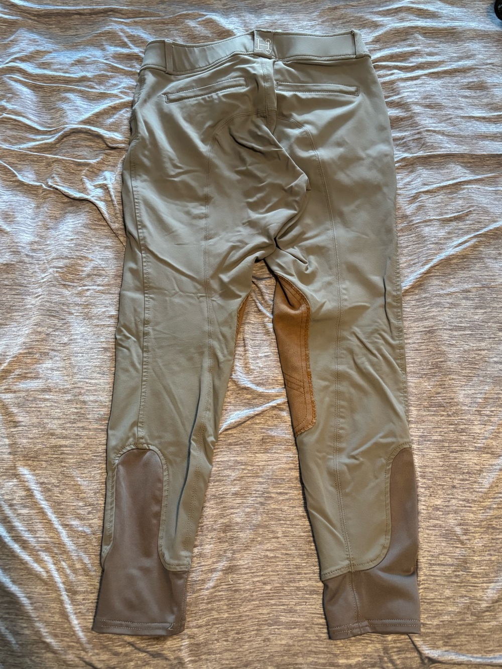 SmartPak Hadley Mid-Rise Riding Breeches - Light Green 26R - Picture 3 of 5